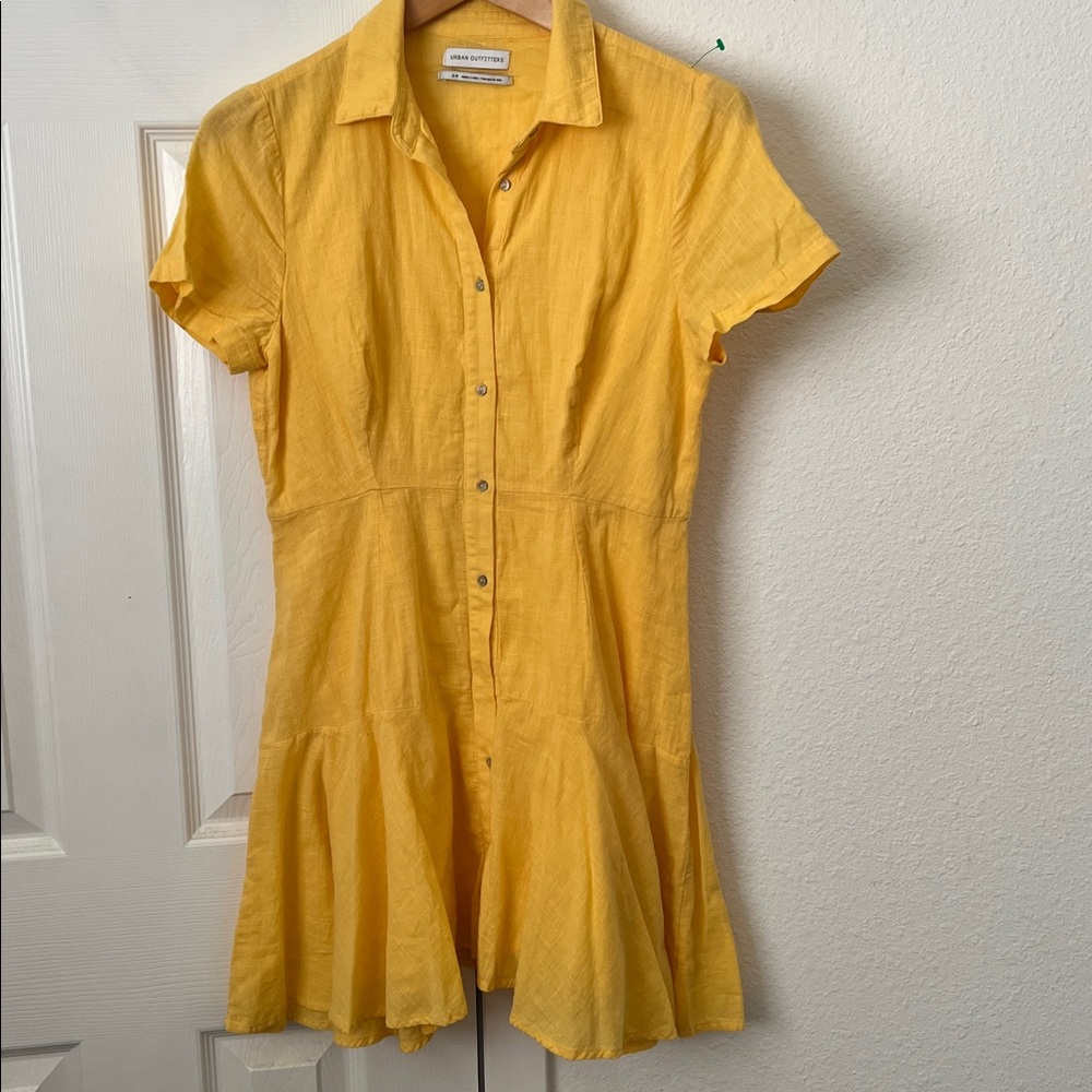 Urban outfitters sunshine yellow dress. Lined. 
100 percent cotton.